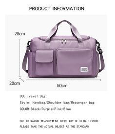 Brand Name: CyflymderOrigin: Mainland ChinaCN: HebeiMain Material: nylonMaterial Composition: NYLONHardness: SoftClosure Type: zipperItem Height: 28cmOccasion: VersatileItem Type: Travel BagsItem Length: 50cmPlace Of Origin: China (Mainland)Item Weight: 0.53kgGender: WOMENHave Drawbars: NoItem Width: 20cmTravel Bag: Travel DuffleStyle: FashionPattern Type: SolidTravel Bag: Outdoor Sports BagLuggage Bag For Women: Nylon Sports Gym BagsWomen Shoulder Bag: Female Casual Crossbody BagLarge Capacity Solid Nylon Rectangular Gym Bag, Large Capacity Nylon Bag For Trips, Large Capacity Nylon Backpack Luggage, Large Capacity Nylon Gym Bag For Travel, Nylon Travel Bag With Zipper Pocket For Gym, Casual Nylon Travel Bag With Pockets, Purple Nylon Bag For Outdoor Use, Purple Nylon Bag For Outdoor, Purple Nylon Bags For Outdoor Use