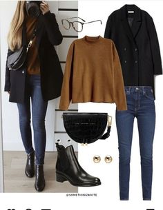 20 LOOKS ELEGANTES CON JEANS - Fire Away Paris Elegantes Outfit Damen, Luxury Photography, Trendy Outfits Winter, Winter Fashion Outfits Casual, Winter Mode, Classy Fashion, Trendy Fall Outfits