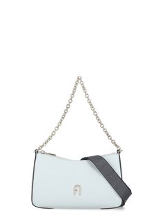 - Light blue Furla pebbled leather shoulder bag for woman - One main zip compartment - Front metallic logo - Rear printed logo - One internal pocket - One internal zip pocket - One metallic handle - Removable and adjustable shoulder strapComposition: 85% Cow Leather, 15% Polyamide Lining:, 100% Polyester Office Crossbody Shoulder Bag With Logo Hardware, Office Shoulder Bag With Logo Hardware, Modern Crossbody Shoulder Bag With Logo Hardware, Designer Crossbody Bag With Logo Hardware, Beauty Van, Furla Bags, Women Crossbody Bag, Winter Vibes, Bag Light