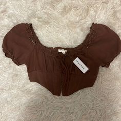 Brand New Pacsun Corset Top! Brown Casual Crop Top For Beach, Brown Spring Beach Crop Top, Casual Brown Crop Top For Beach, Brown Crop Top For Summer Day Out, Brown Crop Top For Spring Vacation, Brown Crop Top For Vacation In Spring, Summer Brown Crop Top For Day Out, Brown Summer Crop Top For Vacation, Summer Brown Crop Top For Vacation