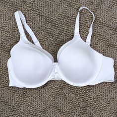 Lightly Padded Underwire Bra By Vanity Fair, 36c, White. Adjustable Straps. Bralette Style, No Clasp Or Hook Closure. White Satin Trim. Nwot White Satin, Underwire Bra, Vanity Fair, Women's Intimates, Bralette, Adjustable Straps, Vanity, Color White, Satin