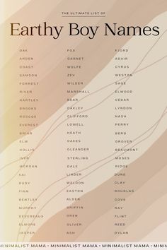 the ultimate list of earthy boy names by minimalist mama - minimalist mama