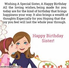 Birthday Wishes For Younger Sister, Happy Birthday Sister Pictures, Sister Images, Happy Birthday Wishes Sister, Happy Birthday Sister Quotes, Happy Sisters, Sister Birthday Quotes, Wishes For Sister, Birthday Wishes For Sister