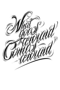 an artistic calligraphy type that has been designed to look like it is in black and white