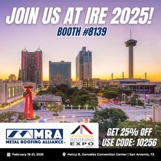 The countdown is on! The International Roofing Expo is coming up fast, and you don’t want to miss it! Secure your spot now and save 💸 with the MRA's exclusive discount code 10256 for 25% off your pass.

📅 Don’t forget to swing by Booth #8139 to meet the Metal Roofing Alliance team and discover why metal is the future of roofing. 🏡✨

Get your tickets today and join us for an incredible event!

#metalroofing #metalroof #roofing #ire2025 #residentialroofing #newroof #homeowners