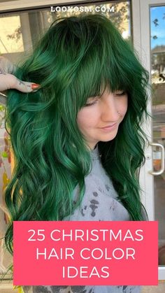 Christmas Red Hair Color, Silver And Green Hair, Holiday Hair Inspiration, Nordic Blonde