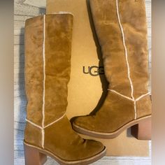 Ugg Kasen Tall ~ Features Suede Upper Sheepskin Lining Crepe Rubber Sole And Heel Awesome Tall Boots! Tall Suede Boots, Tall Uggs, Shoes Ugg, Tall Boots, Womens Uggs, Suede Boots, Ugg Shoes, Over The Knee Boots, Over The Knee