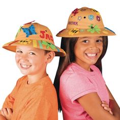 Buy Safari Fun Hats Craft Kit at S&S Worldwide Jungle Crafts For Toddlers, Safari Crafts Preschool, Jungle Theme Crafts, Foam Hats, Safari Crafts, Jungle Crafts, Fun Hats, Fun Hat, Wild One Birthday Party