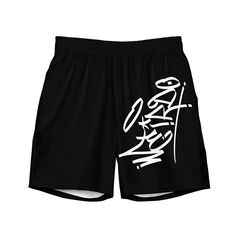 weirdo tag swim shorts black by B.Different Clothing independent streetwear inspired by street art graffiti Graffiti Tagging, Basketball Clothes, Boys Shorts, You Rock, Shorts Black, Boy Shorts, Spandex Fabric, Swim Shorts, Upf 50