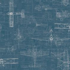 a blueprint drawing of airplanes and planes