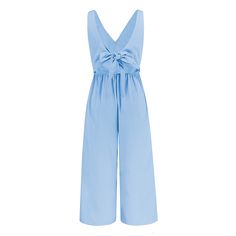 Light Blue V Neck Button Sleeveless Jumpsuit with Belt Pattern Wide Leg Pants, Jumpsuits Pattern, Jumpsuit With Belt, Jumpsuit Pattern, Pant Length, Blue V, Ankle Length Pants, Type Of Pants, Sleeveless Jumpsuits