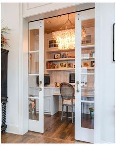 an open door leading into a home office