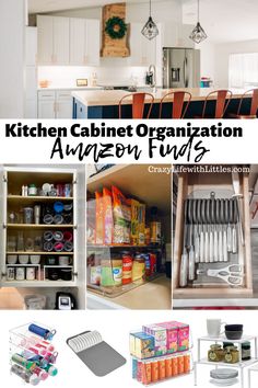 the kitchen cabinet organization is organized and fun