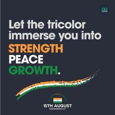 a poster with the words, let the tricolor immersion you into strength peace growth