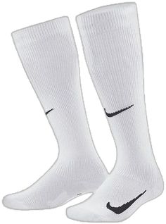 Casual White Breathable Knee-high Socks, Sporty White Knee-high Socks, Casual White Knee-high Sports Socks, Nike White Sports Socks, White Sporty Knee-high Socks, Casual White Nike Socks, Nike White Sporty Socks, Comfortable White Socks For Training, Casual White Socks For Sports Events