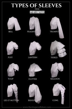 the different types of sleeves and how they are used to make them look like shirts