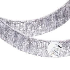 pair of silver sequinized headbands on white background