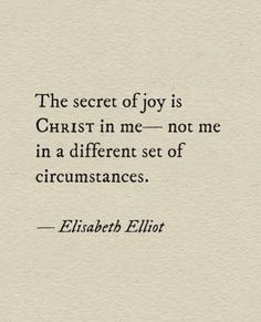 the secret of joy is garish in me not me in a different set of circumstances