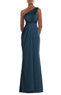 Dessy Collection One-Shoulder Satin Gown | Nordstrom Turquoise Mother Of The Bride Dresses, Formal Blue Dress Long, Grooms Mom Dress, Teal Formal Dress, Mom Dresses, Lace Wedding Guest Dress, Blue Evening Dress, Mother Of The Groom Dresses, Bride Dress Lace