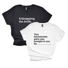 Stand out in the crowd with these Cards Against Humanity inspired bachelorette/bachelor/birthday party tees! Perfect for any bachelorette/bachelor party, birthday party, or just a day out with the girls/guys. Details: - Unisex fit - 100% ring spun cotton. - Machine wash with cold water, hang dry - Black shirt with White design or White Shirt with Black design  Have questions? Want a custom order? Send us a message and we'd be happy to help! ------------------------------------------------------- Cards Against Humanity Bachelorette, Moh Duties, Miami Bachelorette Party, Bachelorette Bachelor Party, Bachelorette Ideas, Bachelorette Shirt, Floppy Beach Hat, Bachelorette Themes, Beach Weekend