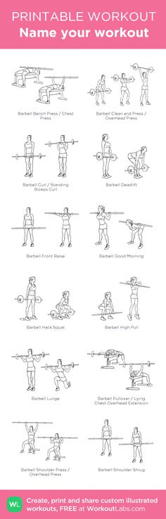 the printable workout poster shows how to do different exercises for your body and mind