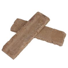 two pieces of brown colored brick on a white background with clippings to the side