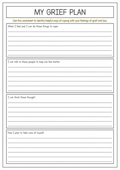 Free Grief Worksheets Family Therapy, Therapy Worksheets