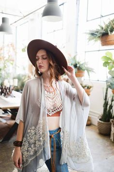 Lady Lu Embroidered Kimono – Lions & Lu Long Floral Kimono, Crochet Kimono, Kimono Floral, Embroidered Kimono, Kimono Wrap, Summer Capsule Wardrobe, Lace Kimono, Western Boho, Mom Dress