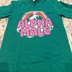 Ironic Alpha Male Unicorn Rainbow, Funny Unisex Tshirt, Bella Canvas Tee, Funny Shirt, Funny Graphic Tee, Offensive Shirt, Weird Shirt - Etsy Funny Green Top With Letter Print, Funny Green Tops With Letter Print, Casual Unisex Letter Print Shirt, Unisex Casual Shirt With Letter Print, Unisex Crew Neck Shirt With Letter Print, Fun Crew Neck Shirt With Letter Print, Fun Green Crew Neck Shirt, Unisex Fun T-shirt With Letter Print, Fun Unisex T-shirt