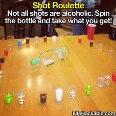 shot roulette not all shots are alcoholic spin the bottle and take what you get