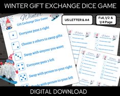 the winter exchange dice game is on display