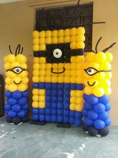 some balloons are made to look like minion characters