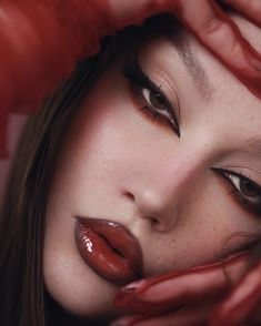 Smokey Red Makeup, Halloween Makeup 2024, Red Makeup Looks, Red Eye Makeup, Bold Makeup Looks, Red Lip Makeup, Valentines Makeup, Red Makeup, Dope Makeup