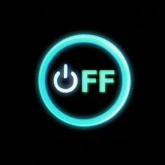 an illuminated circular sign with the word fff in it's center, on a black background