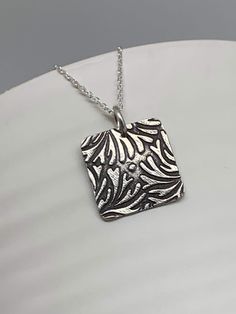 Layered Necklaces Boho, Moon Necklace Silver, Silver Bar Necklace, Moon Gifts, Square Necklace, Metal Clay Jewelry, Layered Necklaces Silver, Precious Metal Clay, Charm Necklace Silver