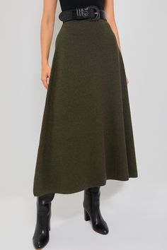 Moss Green Raye Knit Skirt Clinic Outfits, Statement Belt, Fall Denim, Fashion Wishlist, Sport Dress, Fall Shoes, Moss Green, Knit Skirt, Fall Trends