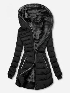 Winter Coats For Women, Long Puffer Jacket, Plush Coat, Hooded Winter Coat, Long Puffer Coat, Estilo Hippie, Long Puffer, Cotton Coat, Winter Coats