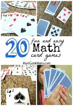 some cards that have been made to look like playing cards with the words 20 fun and easy