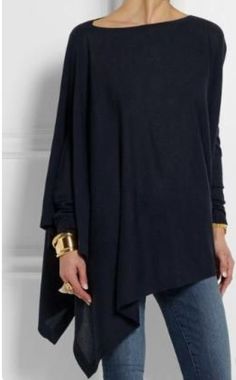 Elegant Oversized Crew Neck Top, Maxi Robes, Moda Vintage, Donna Karan, Denim Jumpsuit, Waist Length, Shirts & Tops, Sleeve Cotton