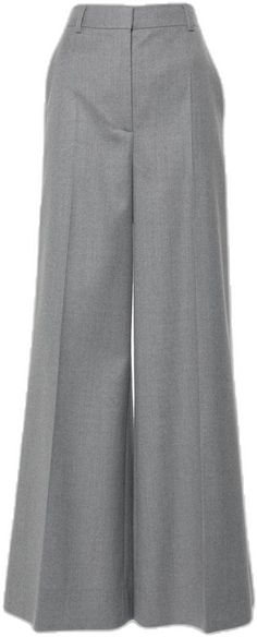 Elegant Gray Full-length Wide Leg Pants, Elegant Gray Wide Leg Pants, Gray Wide Leg Pants For Formal Fall Occasions, Chic Gray Wide Leg Pants For Formal Occasions, Gray Formal Wide Leg Full Length Pants, Elegant Gray Wide Leg Pants With Pockets, Gray Wide Leg Full Length Pants For Formal Occasions, Formal Gray Wide Leg Pants, Elegant Gray Wide Leg Pants For Fall