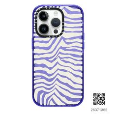 the purple and white zebra print case for the iphone 11 / 11s is shown