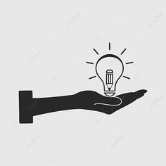 a hand holding a light bulb on a gray background