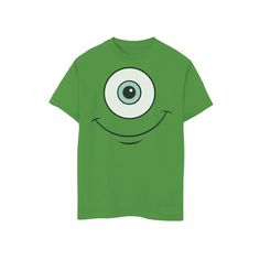 a green t - shirt with an eye on it