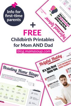 the front and back pages of this free printable for mom and dad