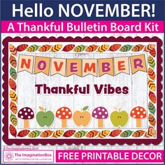 the november bulletin board kit with free printables