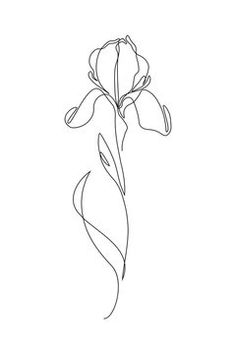 a line drawing of a single flower on a white background with the word love written below it