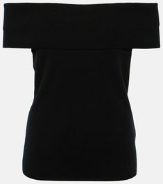 Off-shoulder wool and cashmere top in black - Jardin Des Orangers | Mytheresa Elegant Fine Knit Top For Evening, Chic Cashmere Tops In Solid Color, Chic Solid Cashmere Tops, Elegant Fine Knit Tops, Elegant Solid Fine Knit Tops, Elegant Wool Tops For Winter, Fitted Cashmere Top For Work, Black Wool Top For Formal Occasions, Formal Fine Knit Cashmere Tops