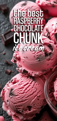 the best raspberry chocolate chunk ice cream