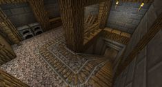 the interior of an old building in minecraft