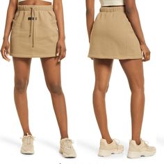 Fear Of God Essentials Cotton Blend Fleece Drawstring Skirt Size Xxsmall Beige Casual Skirt For Loungewear, Casual Beige Loungewear Skirt, Casual Beige Skirt For Loungewear, Beige Casual Loungewear Skirt, Casual Beige Drawstring Skirt, Casual Beige Skirt With Drawstring, Casual Drawstring Skirt For Fall, Casual Fall Skirt With Drawstring, Essentials Fear Of God